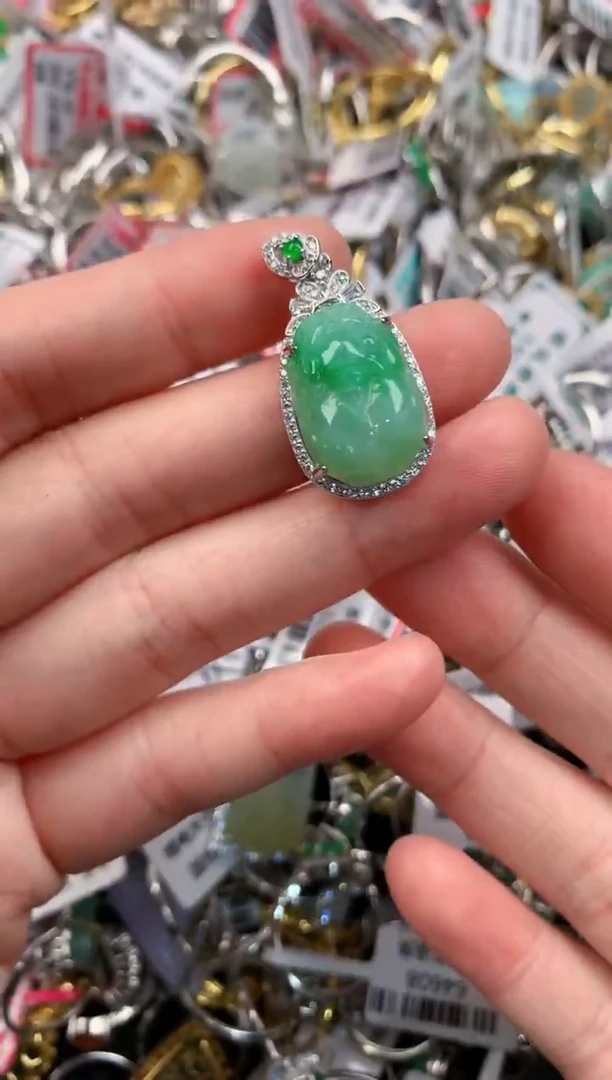 银S925镶嵌戒指翡翠111----5