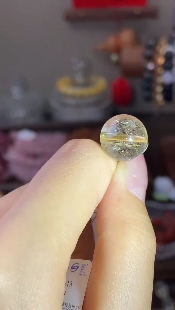 未镶嵌手链水晶13.5mm金发晶微瑕