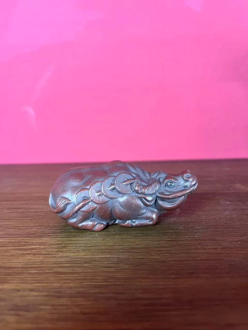 宜兴原矿紫砂茶宠牛