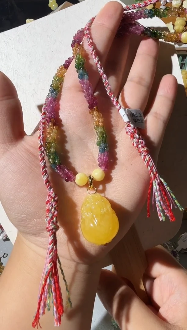 蜜蜡项链未镶嵌蜜蜡貔貅项链