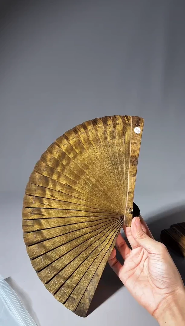 其他楠木（金丝楠）最**菓870号18cm乌木金丝楠小叶桢楠扇子