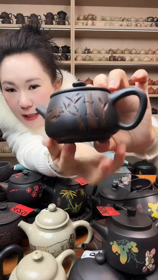 壶瑕疵无礼盒 半雕竹子汉瓦 568