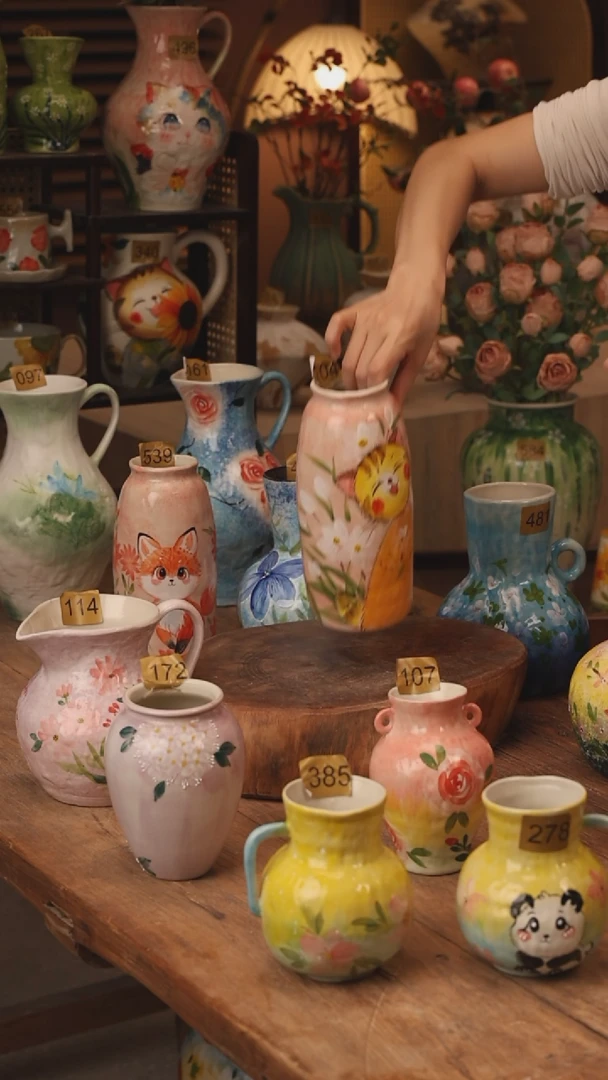 陶瓷景德镇设计师手作花器摆件侘寂风104