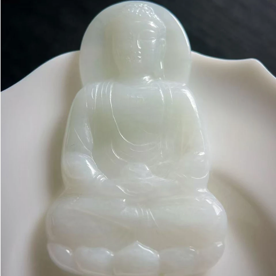 缅甸翡翠大日如来吊坠生肖羊猴守护神挂件气质大气精美男女通用款