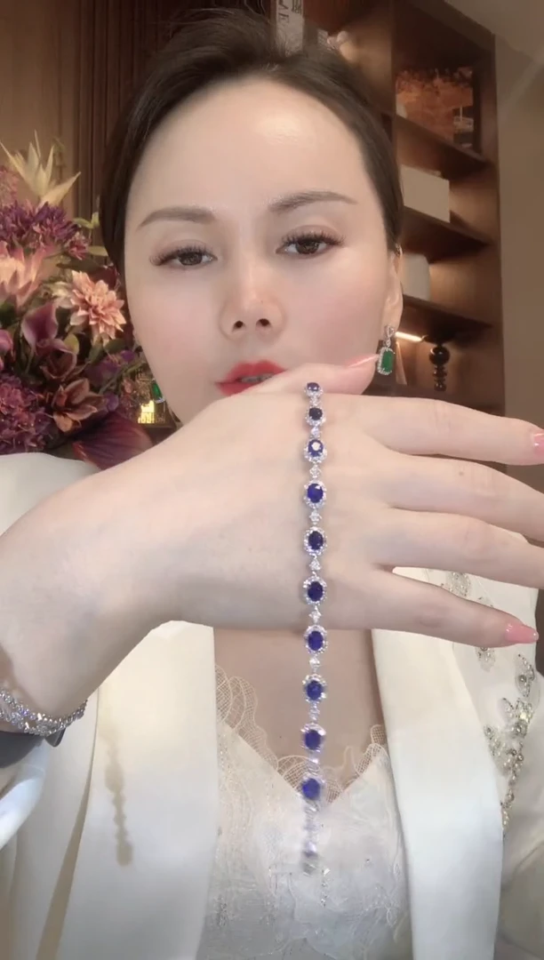 手链蓝宝石18K金镶嵌A78