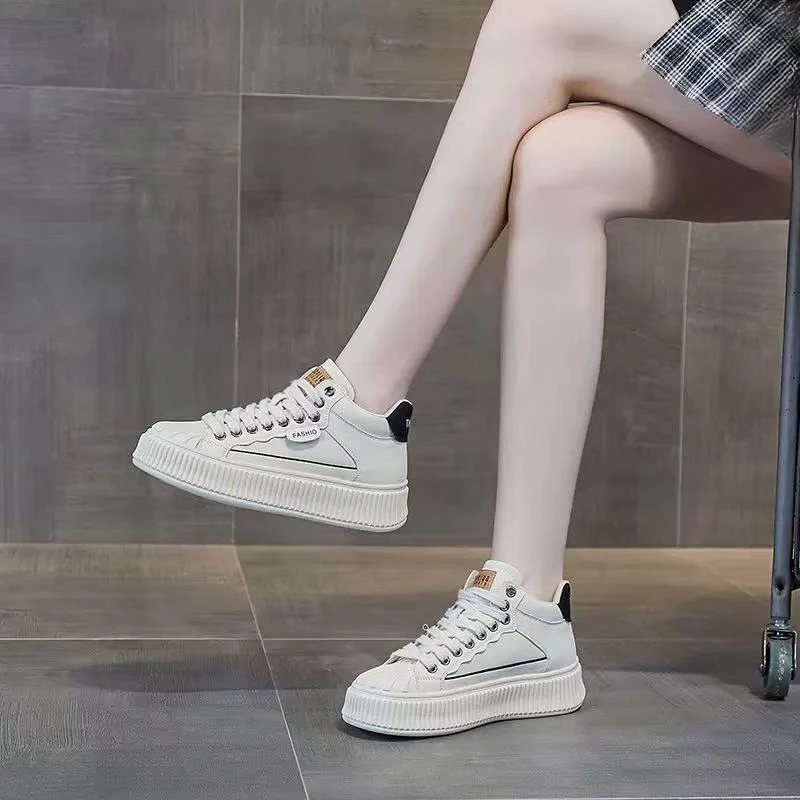 春秋厚底高帮小白鞋女休闲板鞋19236036032