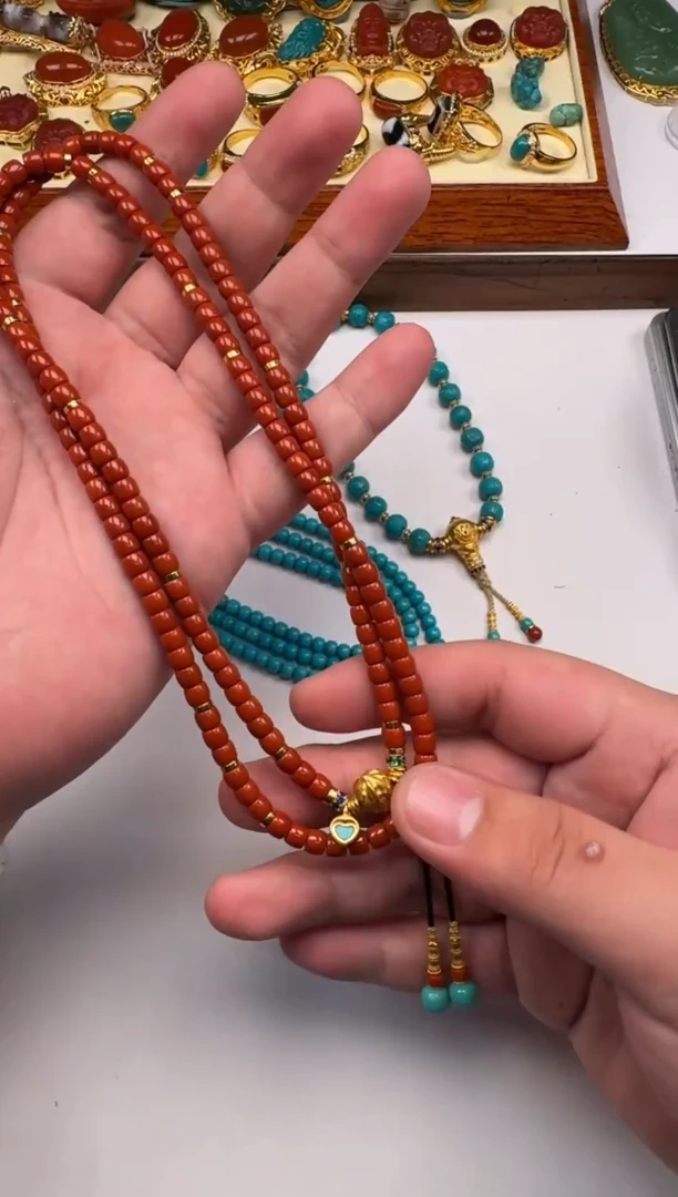 18K金镶嵌南红玛瑙挂件林****～手串手串