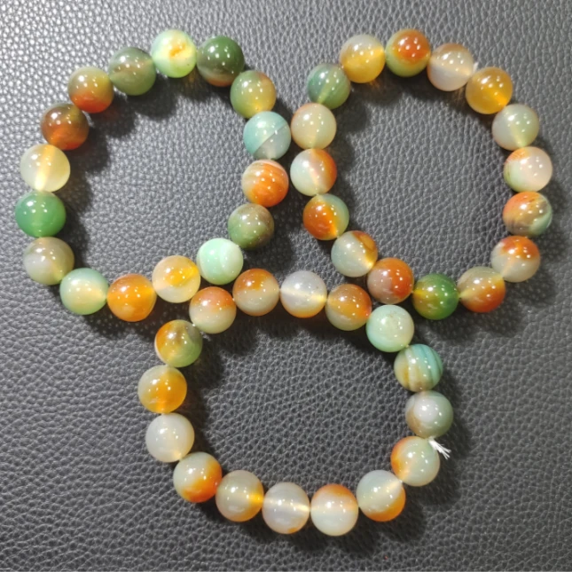 S6047【福嘟嘟珠宝】七彩药王石玛瑙绿手串-多样性只发一件