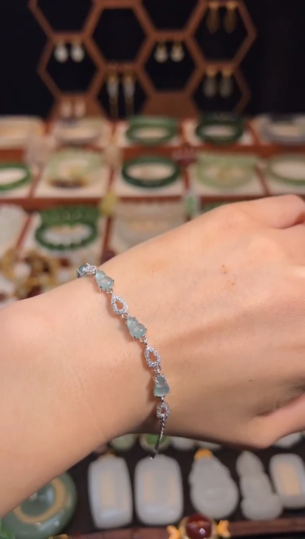 银S925镶嵌手链翡翠福利