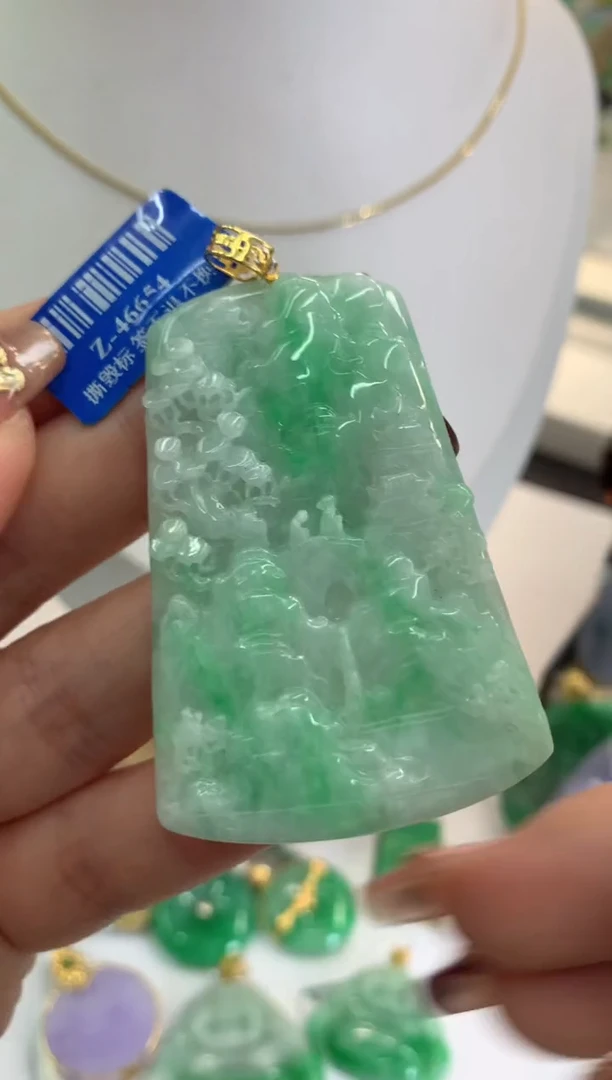 【闪购商品】翡翠吊坠(不含链)18K金镶嵌挂件