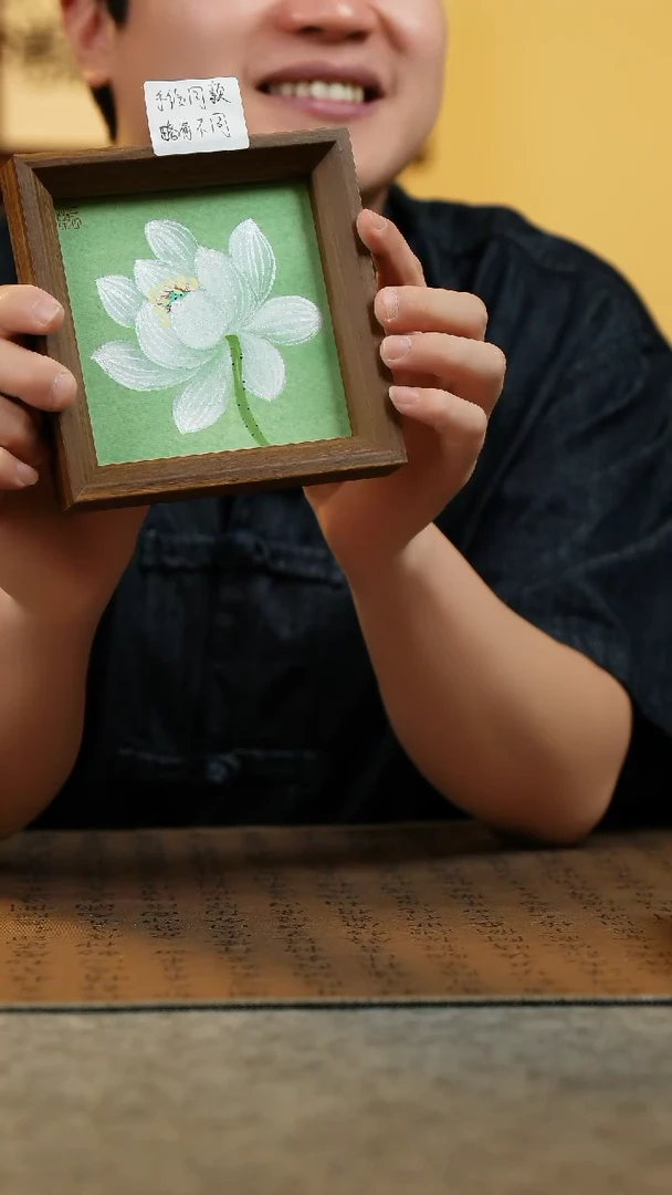 国画14*14纯手绘国风国画摆台