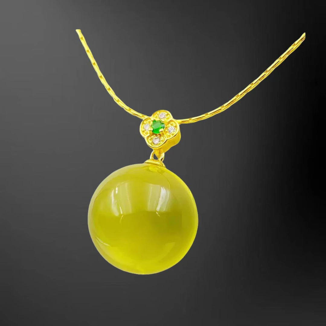 设计款黄鸽子蛋单珠吊坠Y2112J（X298）
