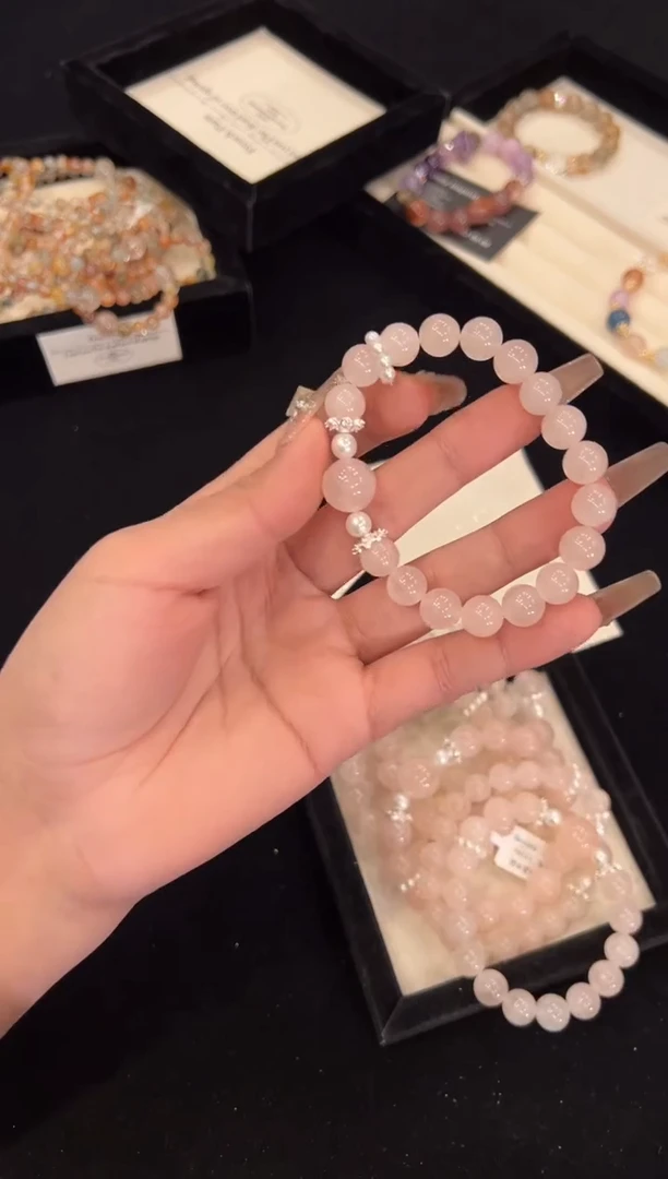 【闪购商品】水晶手链合金粉水晶手链x1194