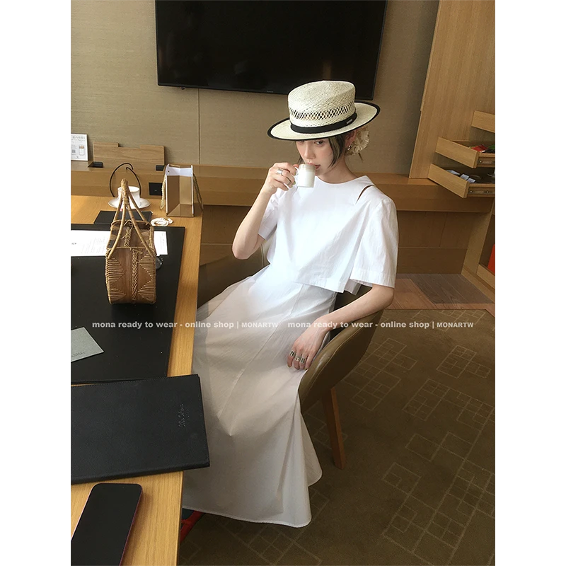 【Mona张绮贤】MONA 假两件 收腰显瘦连衣裙 O124Q07184