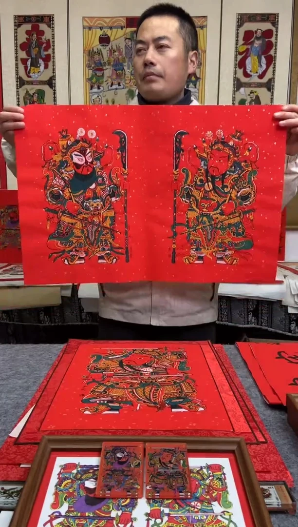 关公门神手工制作精品一对手工制作精品