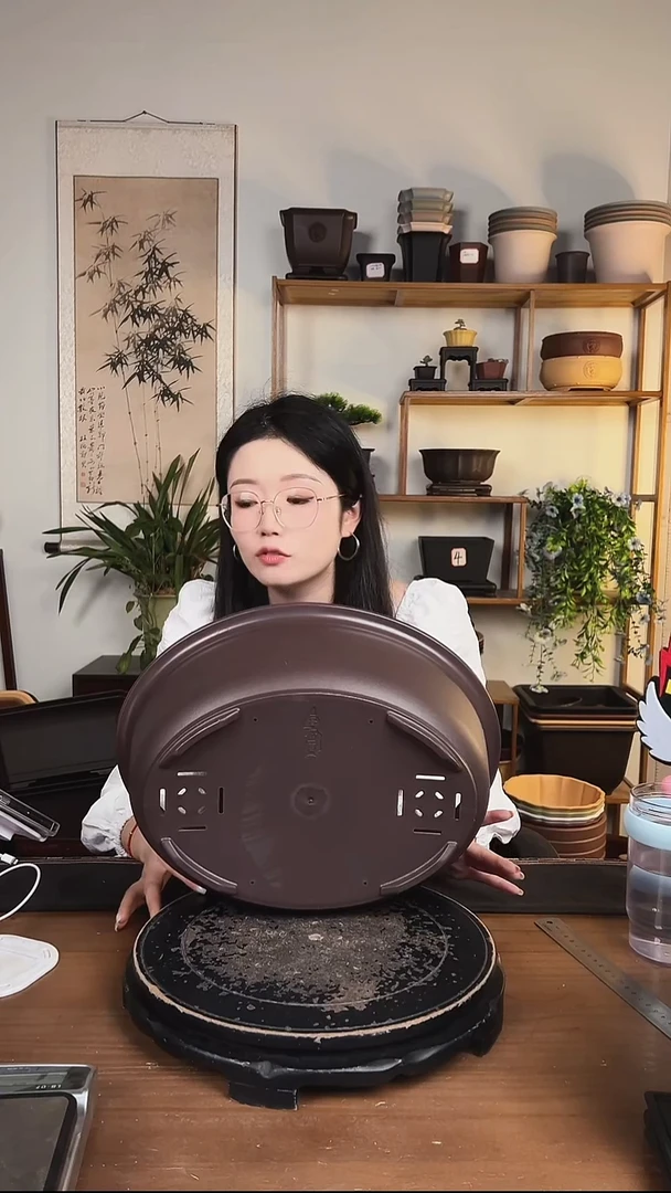 40腰圆盆 2只紫檀色