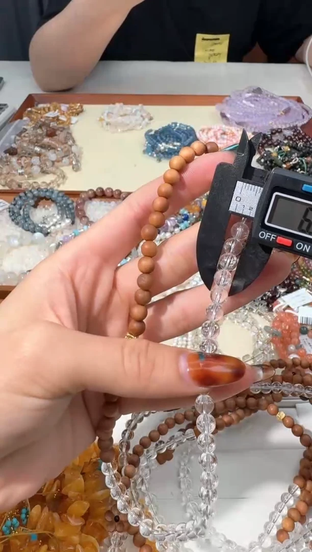 【闪购商品】水晶手链未镶嵌A009白水檀木双圈款