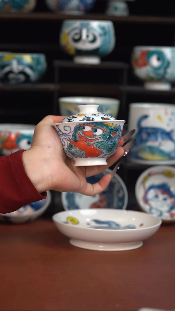 昨明貔貅盖碗（微瑕福利）