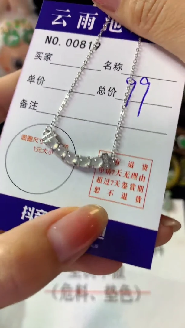 颈饰银S925镶嵌翡翠多样性发一