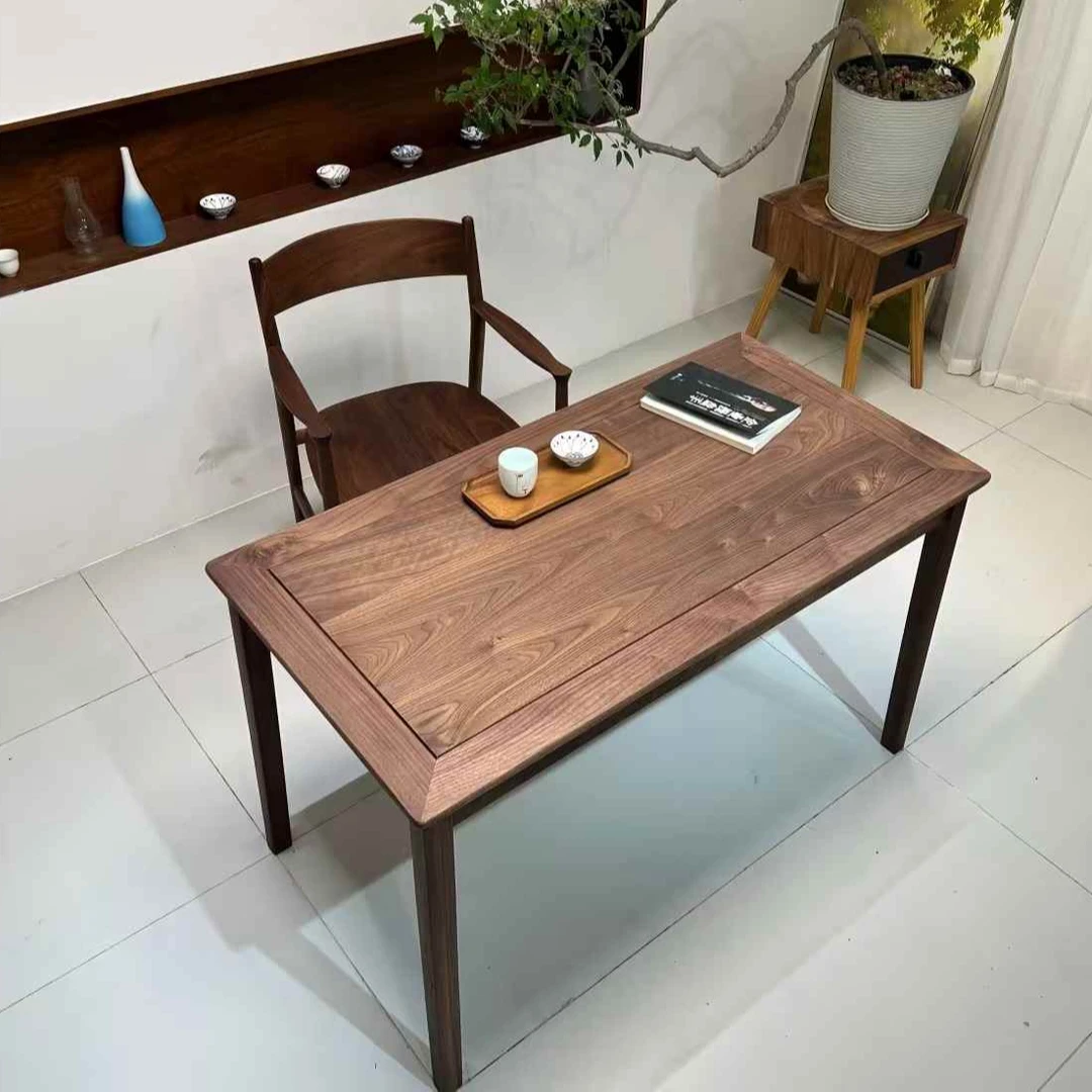 至善——北美黑胡桃木小书桌阳台小户型泡茶桌拆装尺寸120*62*75cm