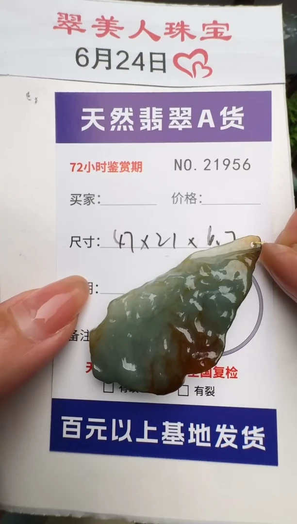 翡翠未镶嵌颈饰原石21956