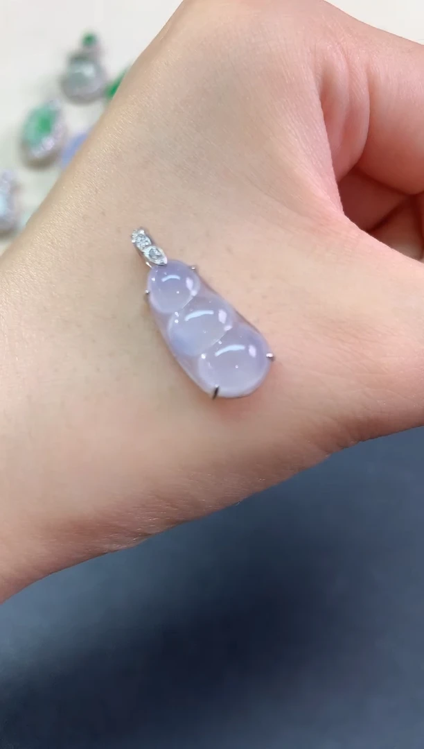 吊坠(不含链)18K金镶嵌翡翠吊坠(不含链)|1980