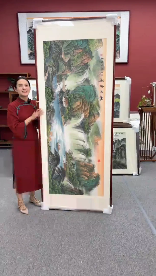 国画手绘  旭日东升 219*88