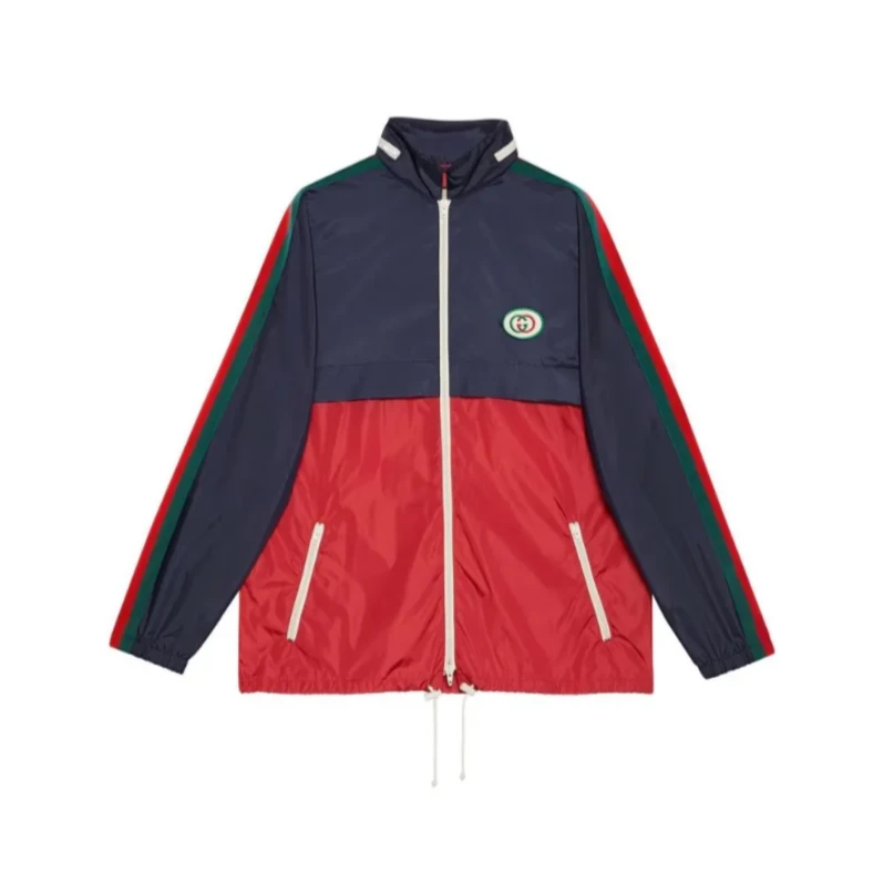 未使用 GUCCI/古驰 经典胸标织带隐藏帽兜休闲春夏夹克外套