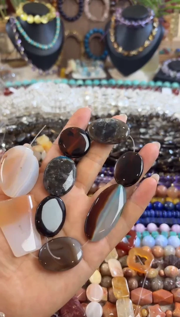 未镶嵌玛瑙/玉髓珠宝半成品玛瑙多宝一条