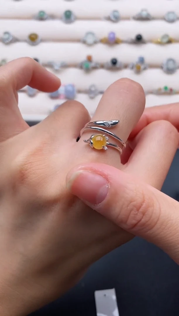 银S925镶嵌戒指翡翠3333333+5