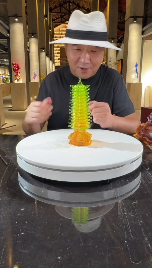 摆件绿金文昌塔大号艺术摆件
