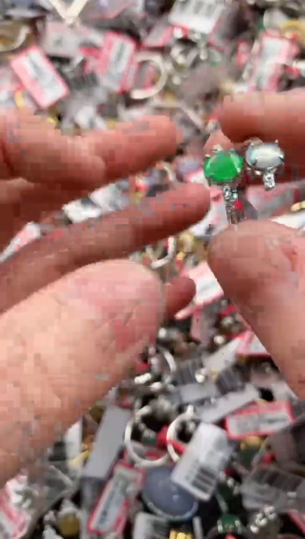 银S925镶嵌戒指翡翠666----1