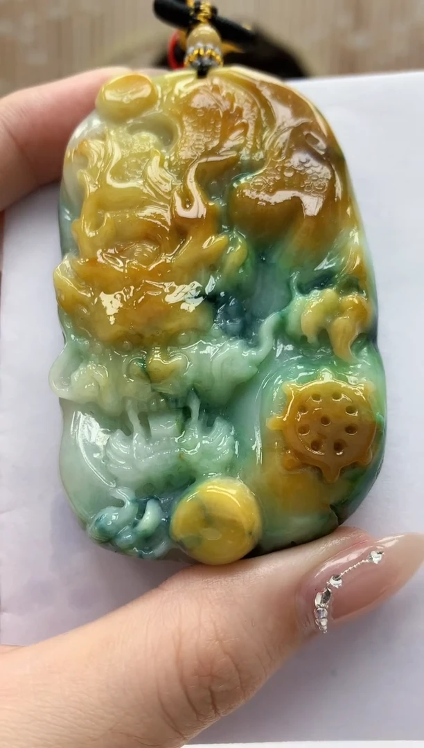 定制翡翠未镶嵌5060jw-毛货挂件95