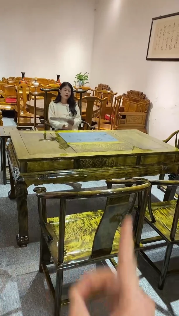 【闪购商品】阴沉木金丝楠木茶桌7件套