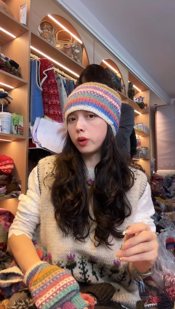 纯棉百羊毛糖果色冷帽