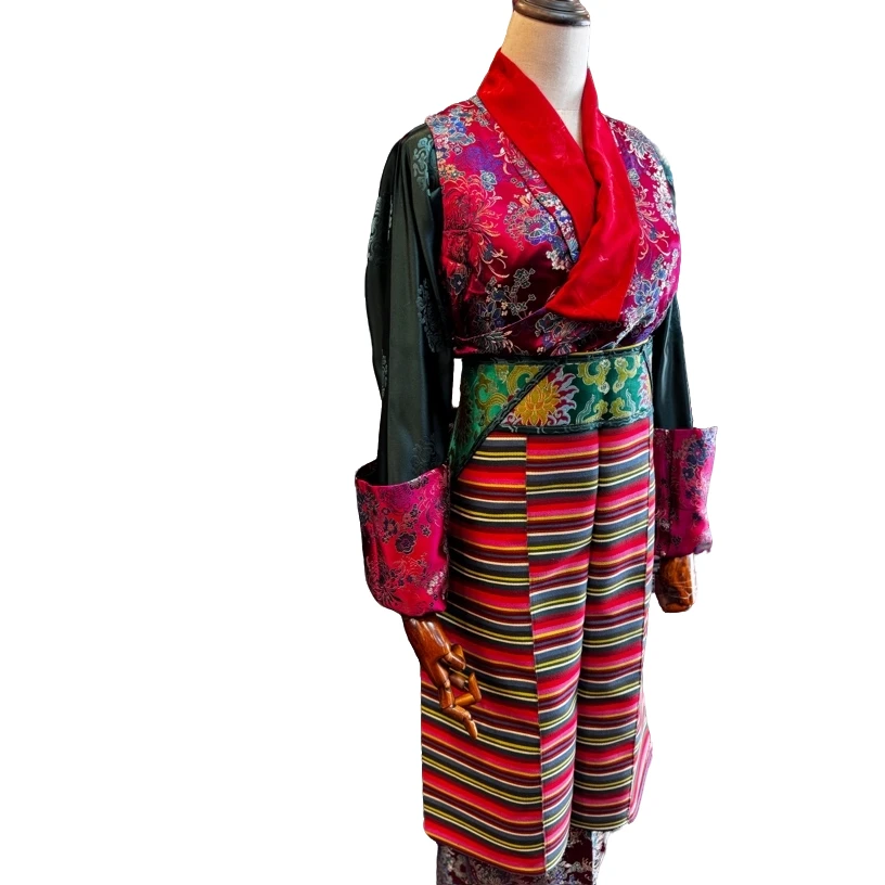 白玛金高端人丝加厚版拉萨服上衣传统藏袍三件套民族风藏服藏式