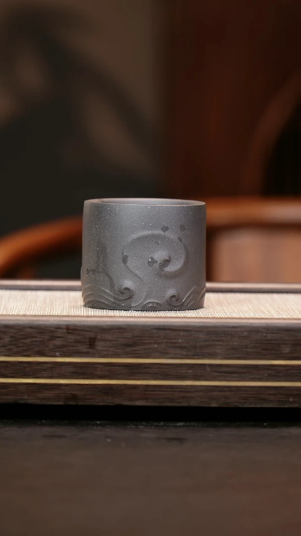 茶壶紫砂天青泥  惊涛杯