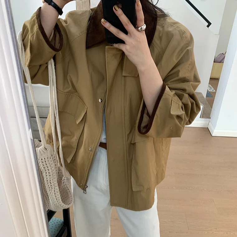 韩货-【露思欧尼~同款】早春简约气质复古通勤日常百搭外套/1052