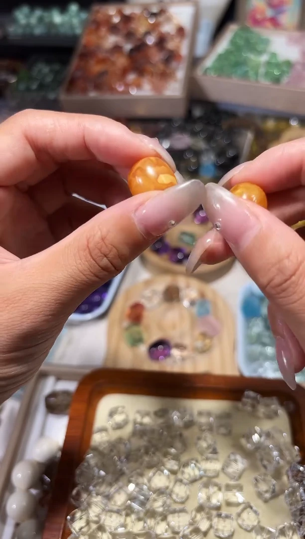 水晶手串未镶嵌浩*K77老蜜桶珠拍4