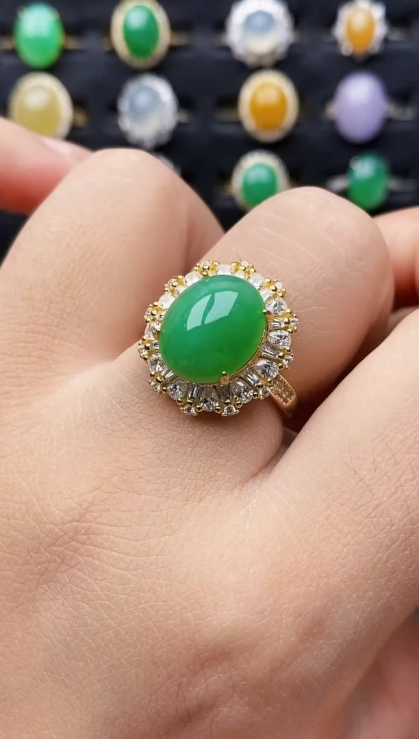 银S925镶嵌戒指翡翠1326