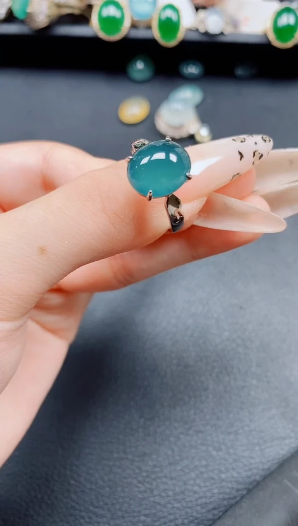 银S925镶嵌戒指翡翠翡翠