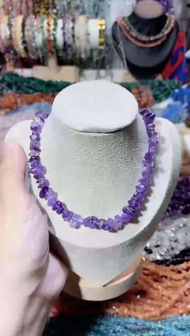 未镶嵌珠宝半成品水晶紫水晶项链·