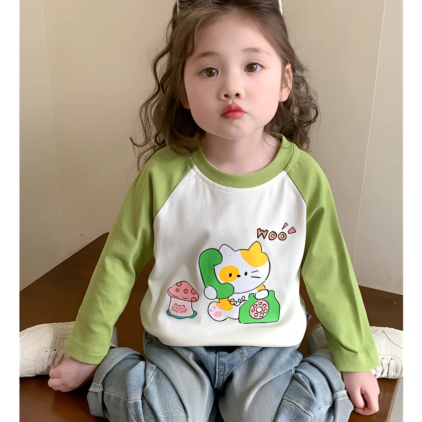 女童长袖T恤2025新款洋气儿童春秋款打底衫女宝宝秋季上衣童装潮