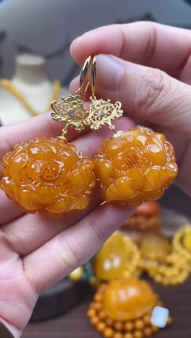 未镶嵌琥珀裸石首饰 假1赔4（多样性发货1件（微瑕