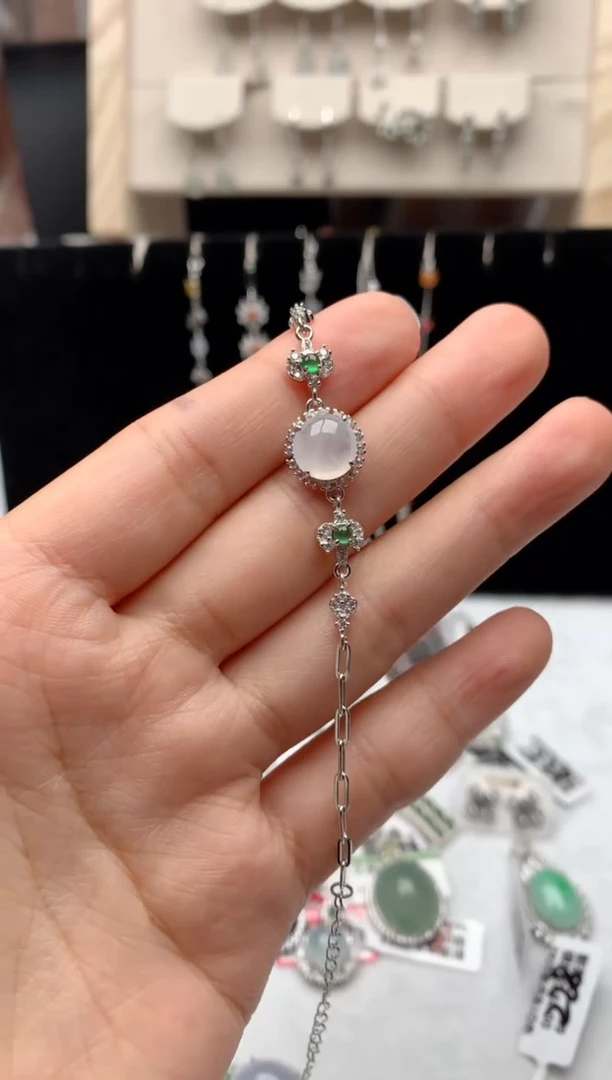 【闪购商品】翡翠手链银S925镶嵌1号