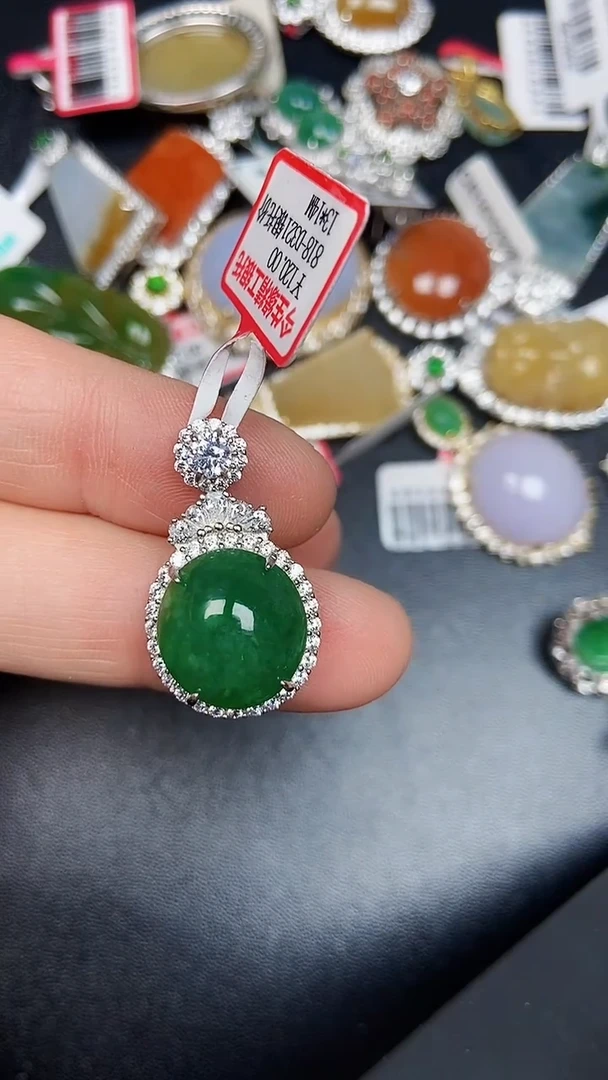 银S925镶嵌戒指翡翠3240