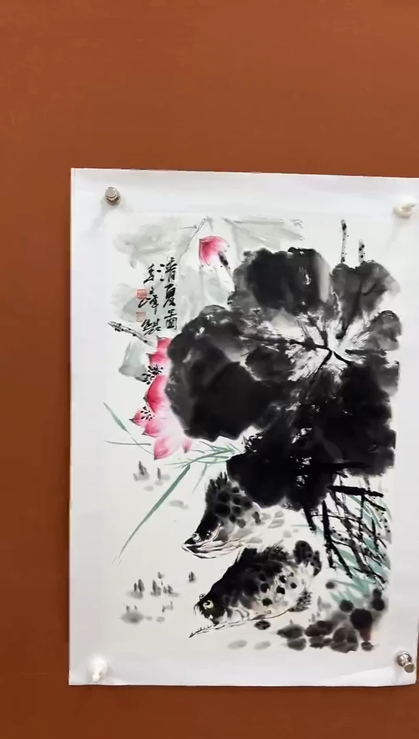 国画精品四尺三开花鸟