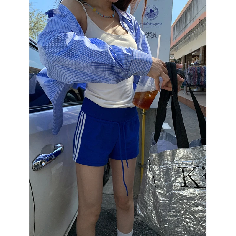 【白兰地短裤】春季短裤薄款修身透气条纹运动休闲裤251R0849#