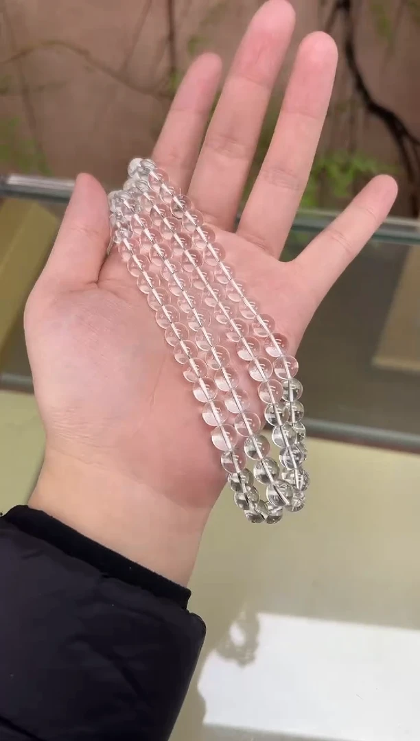 未镶嵌手串水晶白水晶8mm108颗