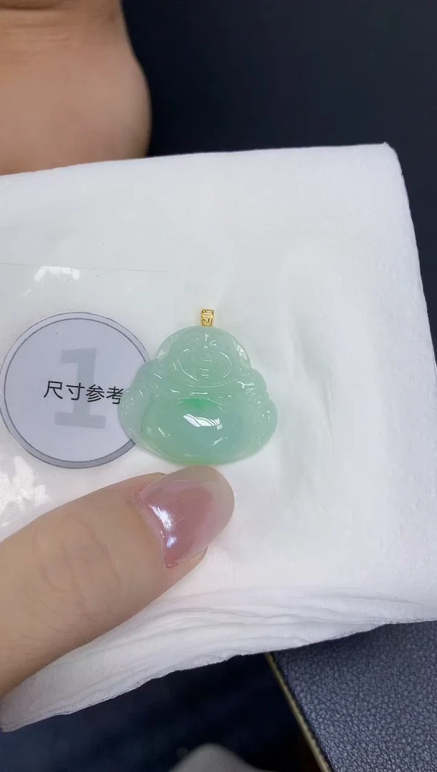 翡翠18K金镶嵌颈饰天然缅甸翡翠A货百元以上9元证书费自理